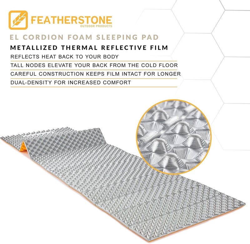 Featherstone Outdoor El Cordion Insulated R-Value 2.1 Sleeping Pad Closed Cell Foam Mat for Ultralight Backpacking Thru-Hiking and Camping - Image 4